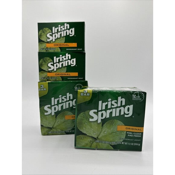 8 Bars Irish Spring Original Deodorant Soap No Flax Seed Oil Discontinued - Picture 2 of 5